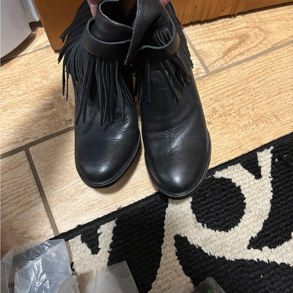 Michael Kors Black Fringe Ankle Boots